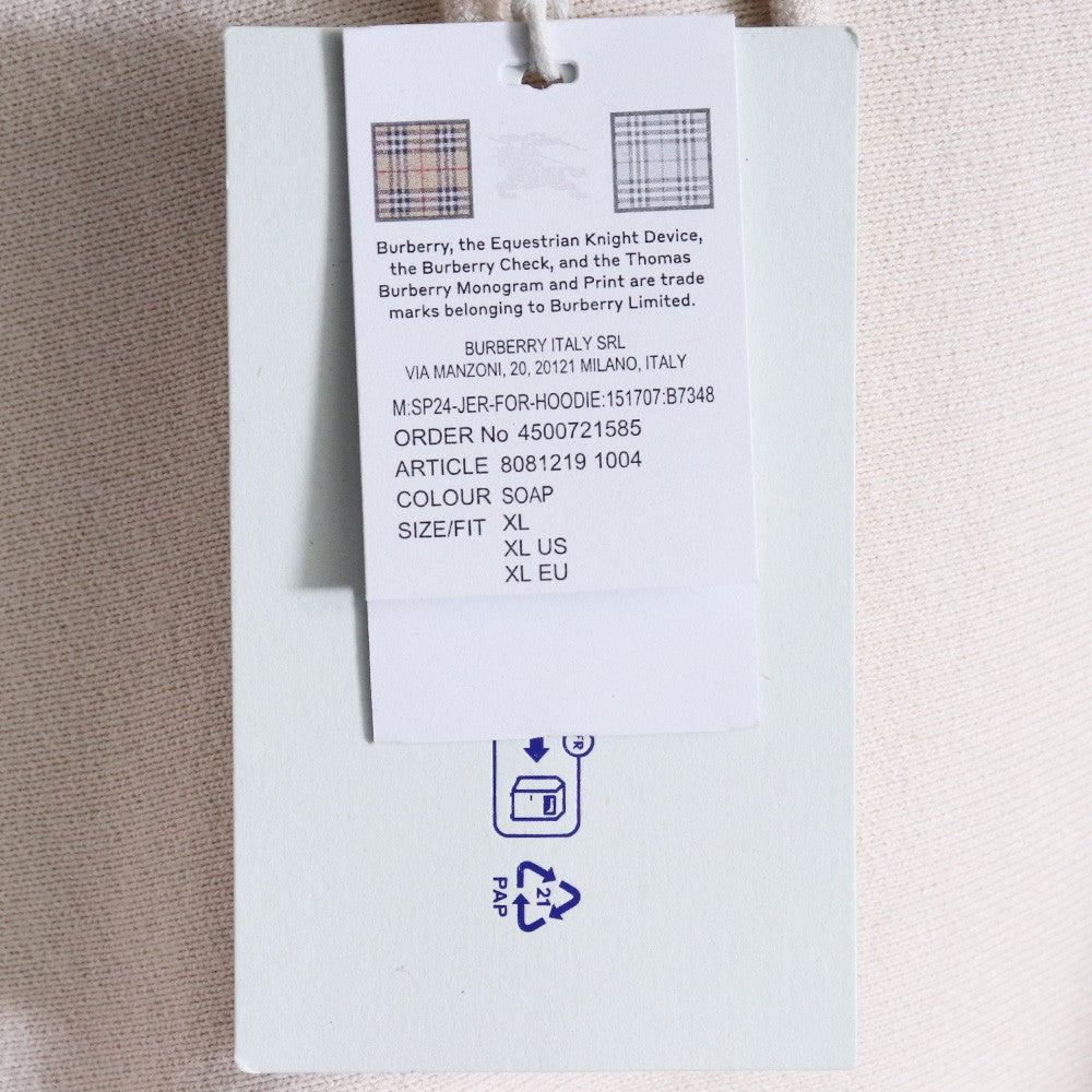 Burberry Beige Cotton Pullover Hoodie Size XL