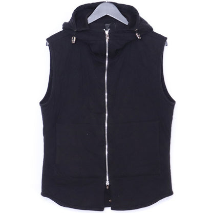 CHROME HEARTS Quilted Hooded Zip-Up Vest Black Size M
