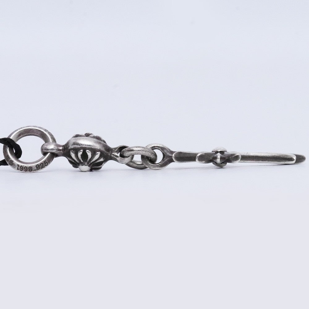 CHROME HEARTS 1 Ball Tiny CH Cross Pendant Silver Size F