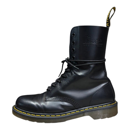 DR.MARTENS 10-Eyelet Leather Boots Black Size 26.5cm