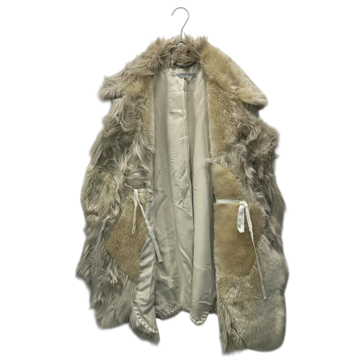 STELLA McCARTNEY 18AW Faux Fur Long Vest White Size 36