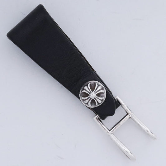 Chrome Hearts Black Leather Cross Ball Belt Loop Size F