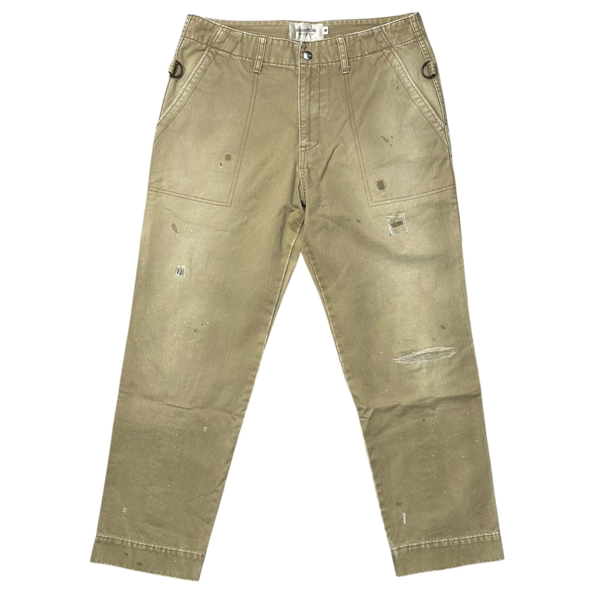 AFFA Distressed Bondage Pants Beige Size M