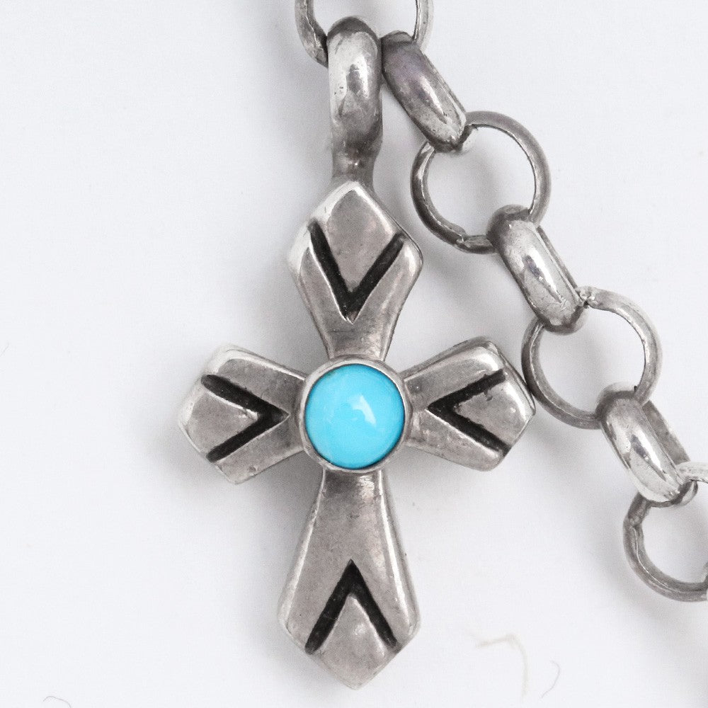 RH JEWELRY Turquoise Cross Necklace Silver Size F