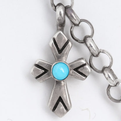 RH JEWELRY Turquoise Cross Necklace Silver Size F