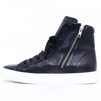 AMB KIPS Leather Side Zip High-Top Sneakers Black Size EU 40