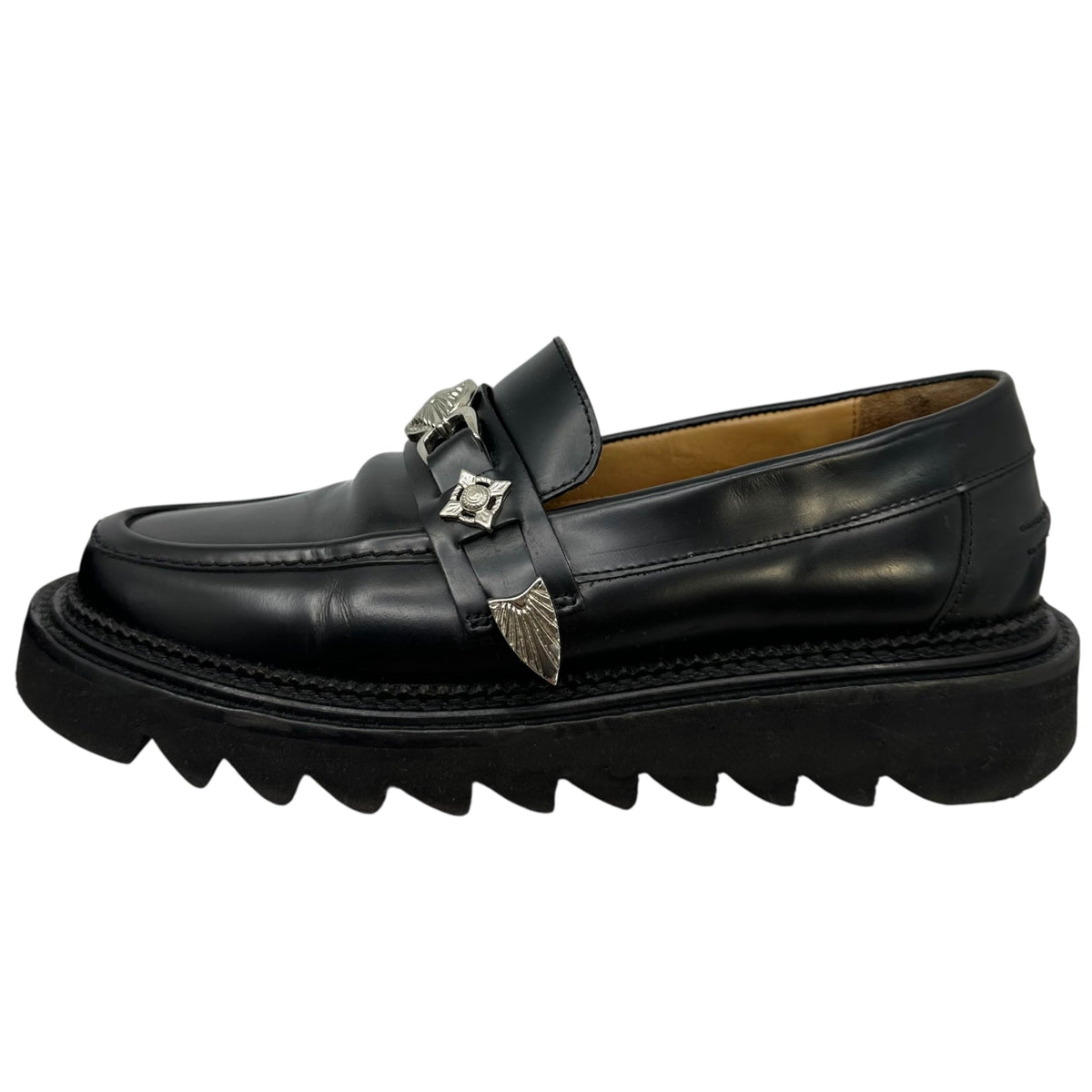 TOGA PULLA Shark Sole Metal Bit Loafers Black Size EU 40
