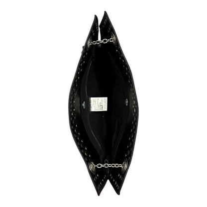 Y's Leather Stud Double-Chain Shoulder Bag