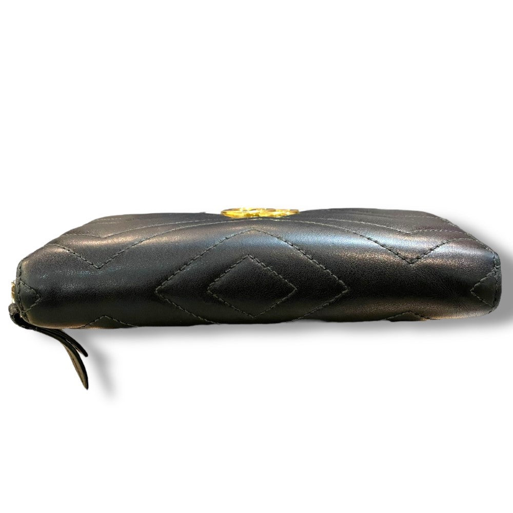 GUCCI GG Marmont Zip Around Wallet Black Size F