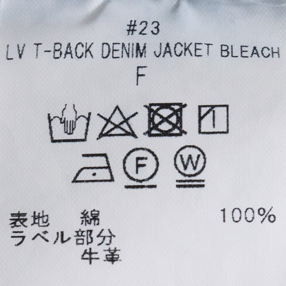 NEW MANUAL #023 LV T-BACK BLEACH Denim Jacket Indigo Free Size
