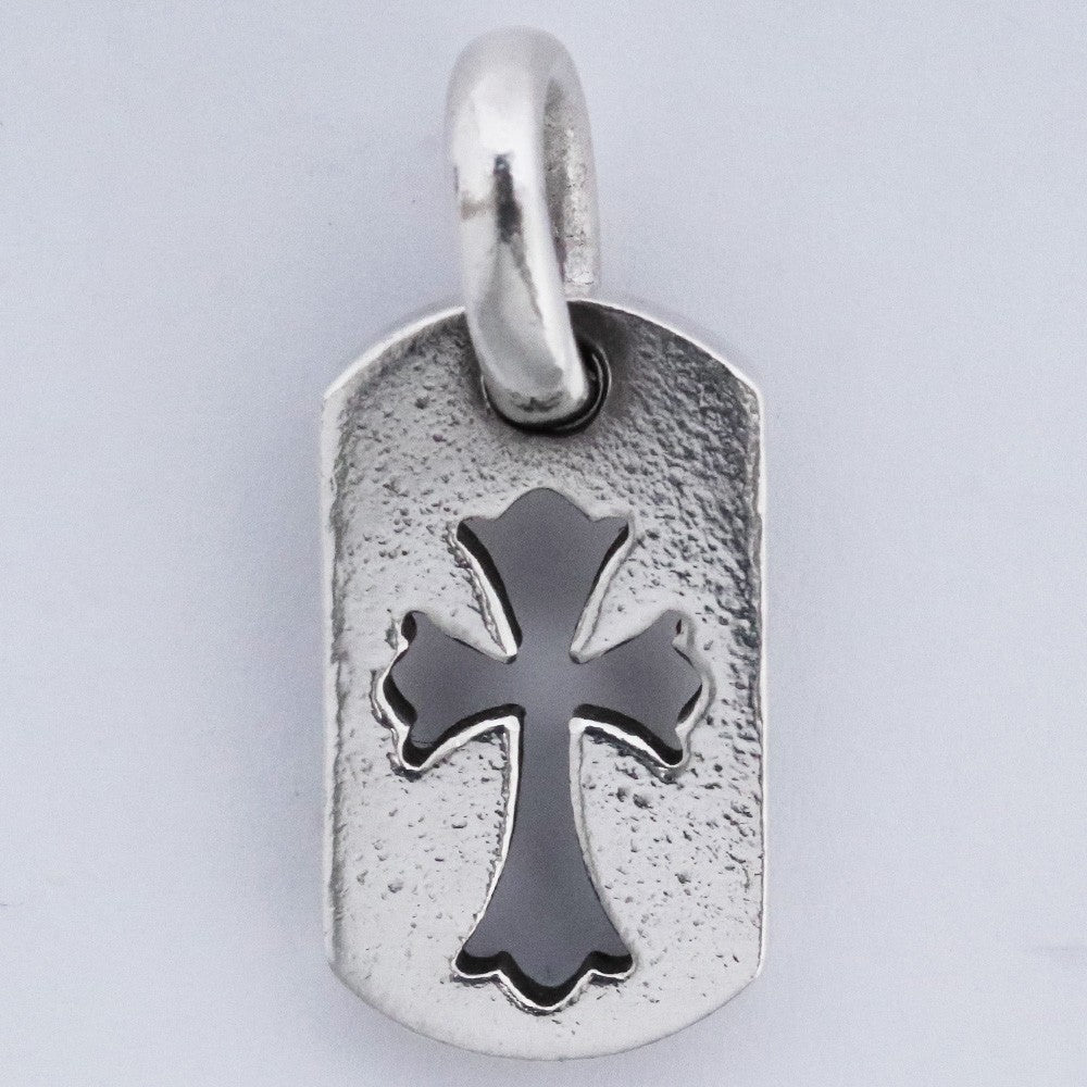 CHROME HEARTS Tiny Cutout Cross Dog Tag Silver Size F