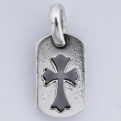 CHROME HEARTS Tiny Cutout Cross Dog Tag Silver Size F