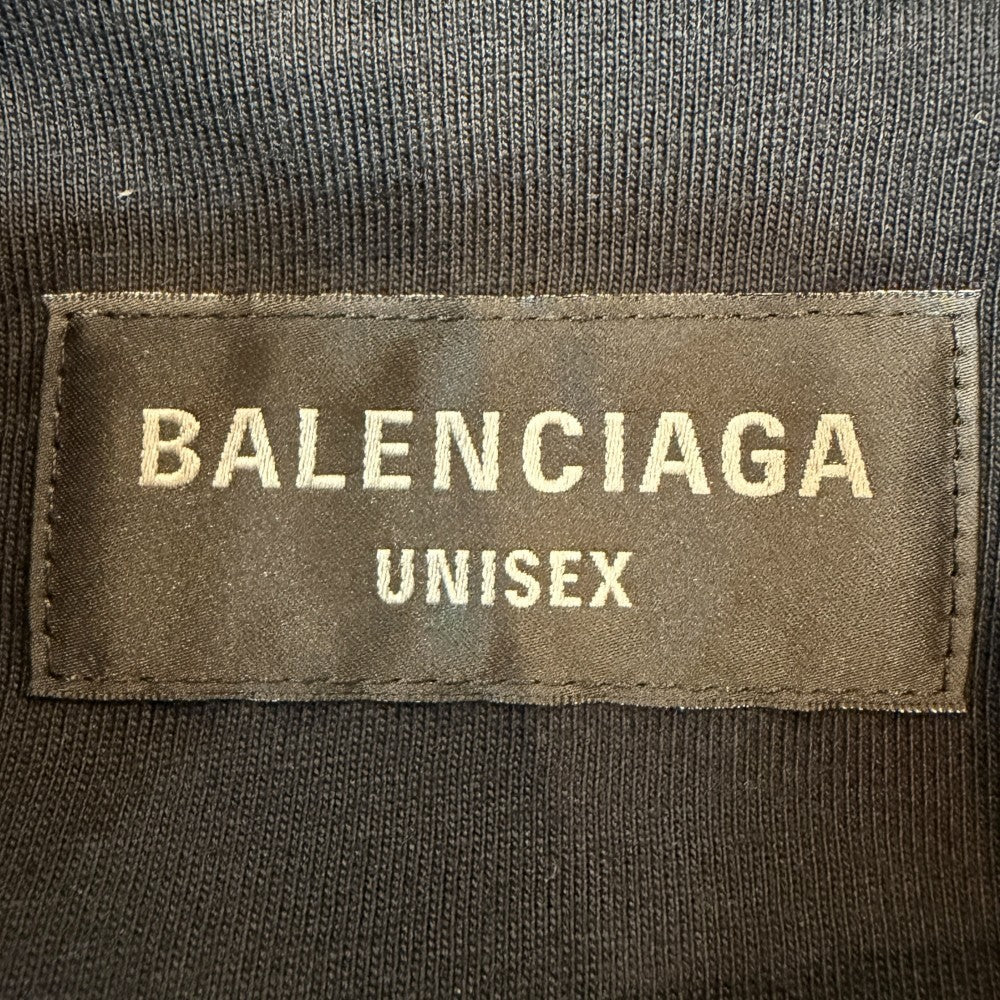 BALENCIAGA Oversized Logo Windbreaker Jacket Black Size 2