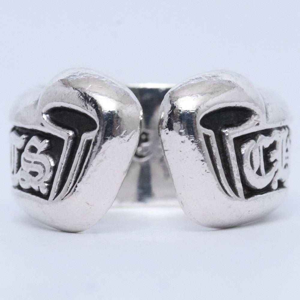 Chrome Hearts Small Scroll Label Ring Silver Size JP 4.5