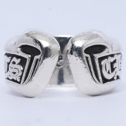Chrome Hearts Small Scroll Label Ring Silver Size JP 4.5