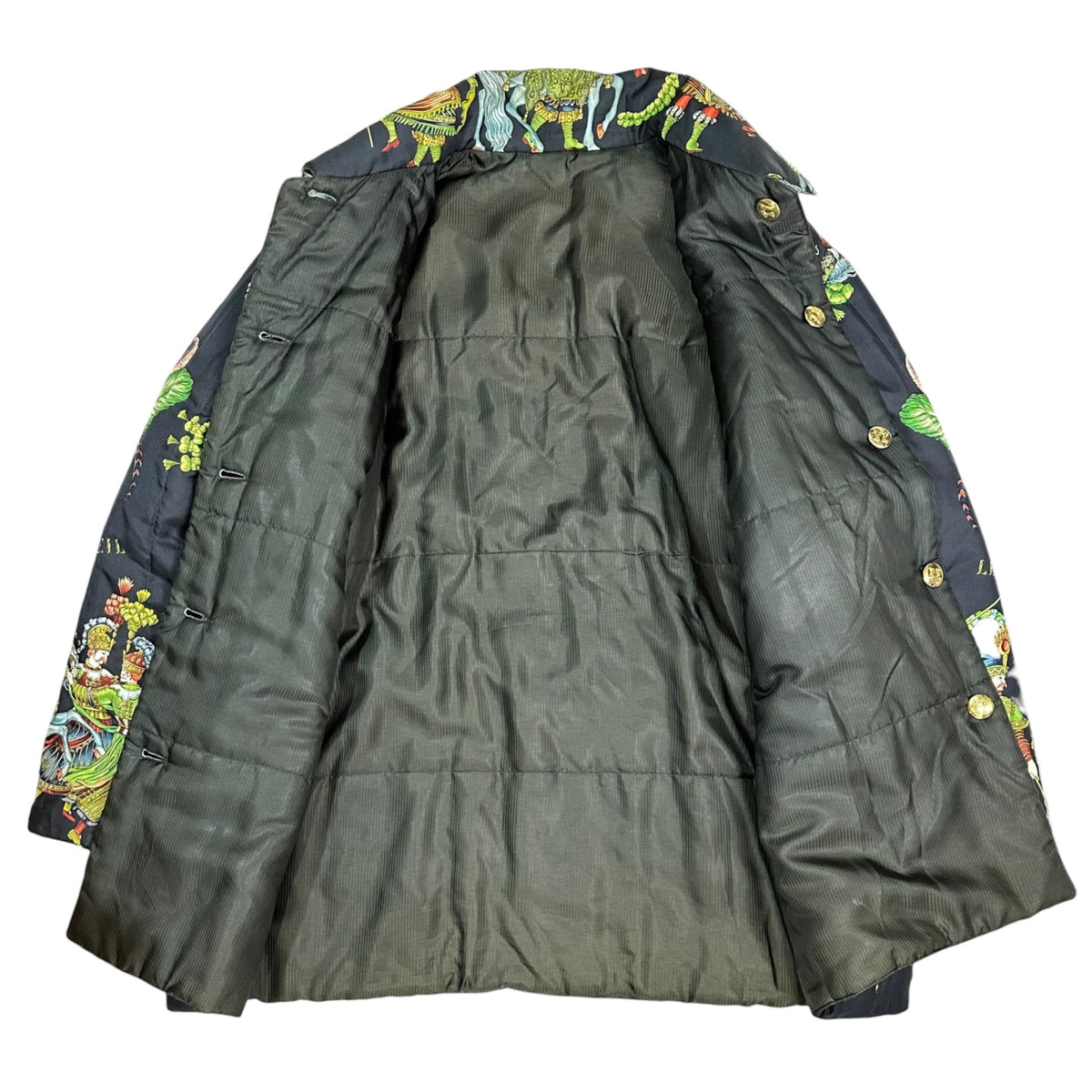 HERMES 90s Vintage "Les Fetes du Roi Silk Jacket Size 42