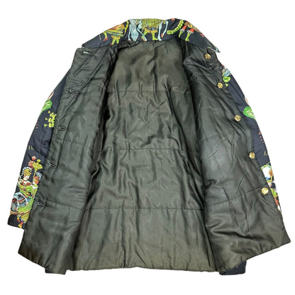 HERMES 90s Vintage "Les Fetes du Roi Silk Jacket Size 42
