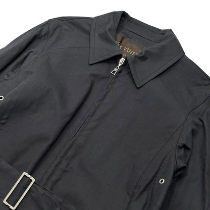 LOUIS VUITTON Monogram Zip Coated Macintosh Coat Size 34