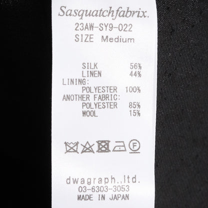 SASQUATCHFABRIX 23AW No Sleeve Button-Up Black Size M