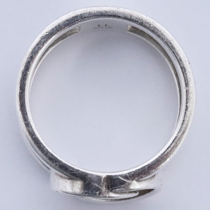 GUCCI Interlocking G Ring Silver Size JP 10