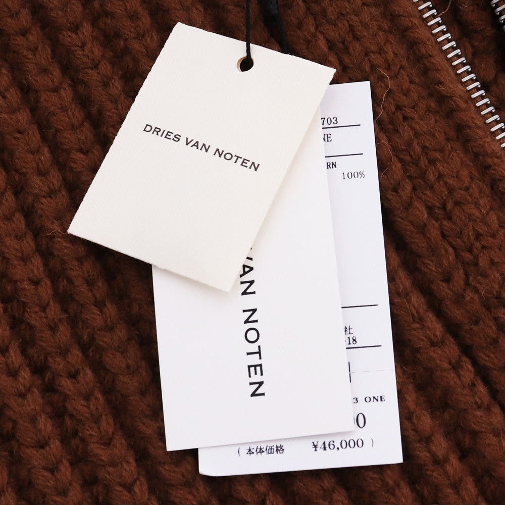 DRIES VAN NOTEN 25AW Zip-Up Scarf Brown Size ONE