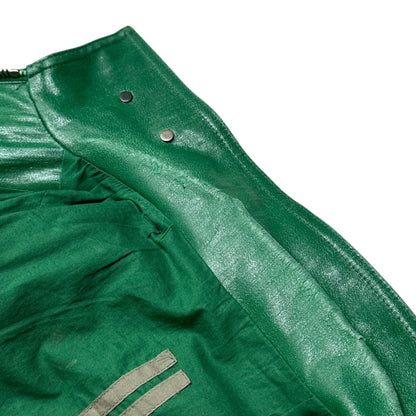 Rick Owens DRKSHDW 18SS Coated Zip Denim Jacket Green Size S
