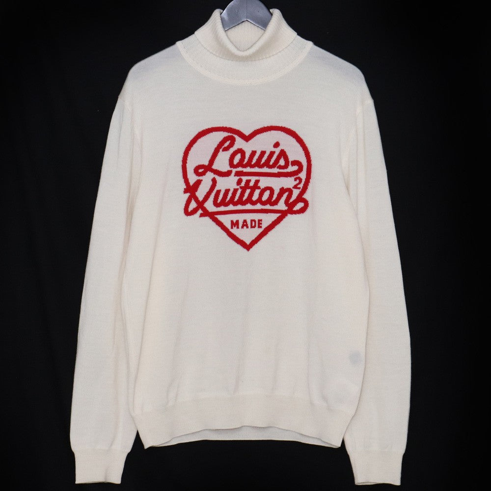 LOUIS VUITTON NIGO 22SS Intarsia Heart Sweater Ivory Size L
