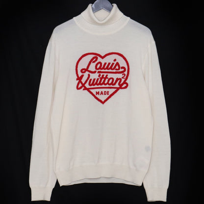 LOUIS VUITTON NIGO 22SS Intarsia Heart Sweater Ivory Size L
