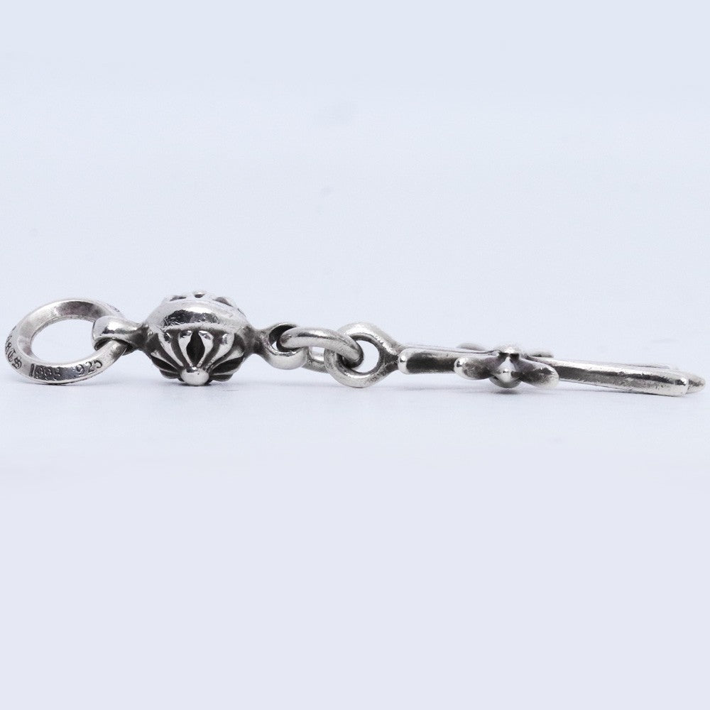 CHROME HEARTS 1 Ball Tiny CH Cross Charm Silver Size F