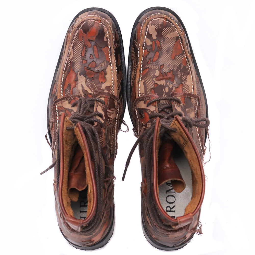 HIROMU TAKAHARA ROEN Leather Lace-up Boots Brown Size 40.5