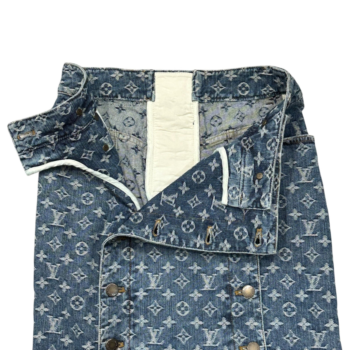 LOUIS VUITTON Monogram Denim Mermaid Skirt Size 36