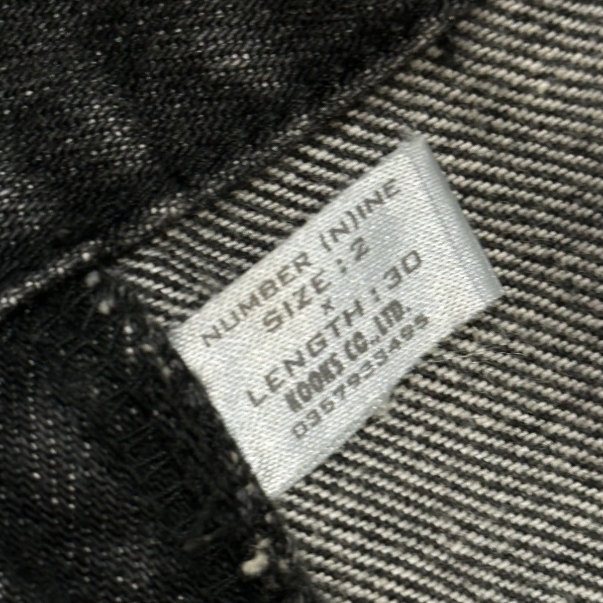 NUMBER (N)INE 01AW "STANDARDS" Grunge Jeans Black Pants Size 30