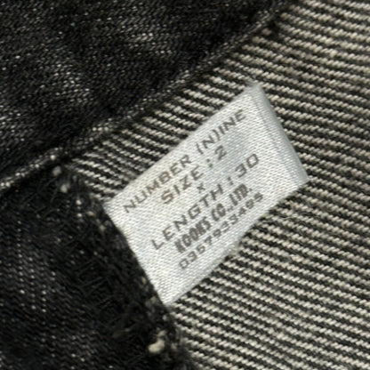 NUMBER (N)INE 01AW "STANDARDS" Grunge Jeans Black Pants Size 30