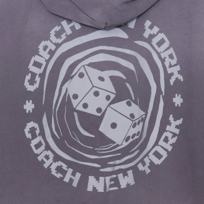 Coach Dice Relaxed Hoodie Gray Size M