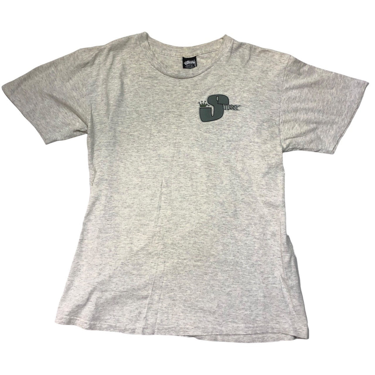 STUSSY 80s Vintage Big S Logo T-Shirt Gray Size SIZE L