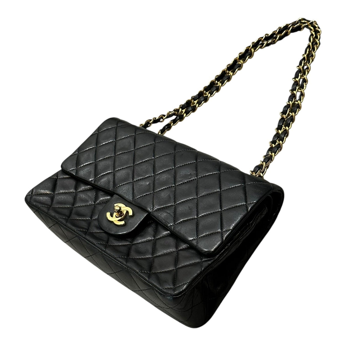 CHANEL 90s Vintage Matelasse Flap Handbag