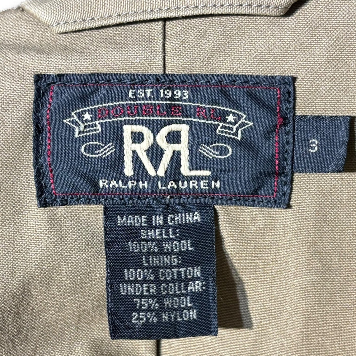 RRL Herringbone Wool Hunting Jacket Brown Size 3