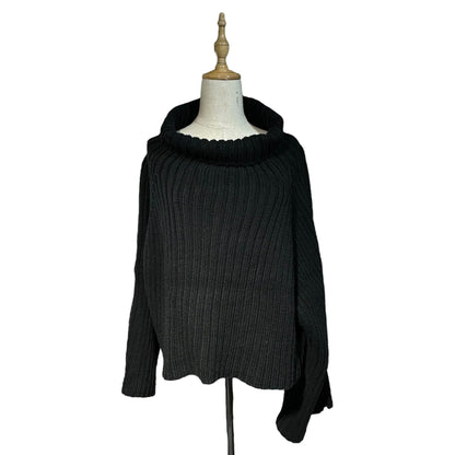 Y's Short Thick Ribbed Cotton Turtleneck Sweater Size 3