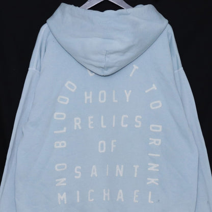 SAINT MICHAEL 22AW Holy Relics Felt Hoodie Blue Size XL