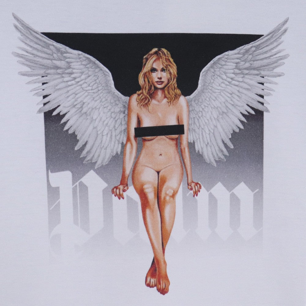 PALM ANGELS Crystal Pin-Up Crewneck T-Shirt White Size L