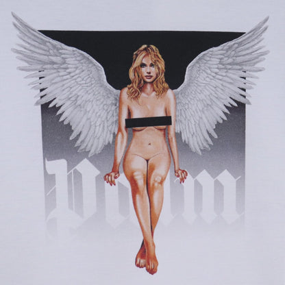 PALM ANGELS Crystal Pin-Up Crewneck T-Shirt White Size L