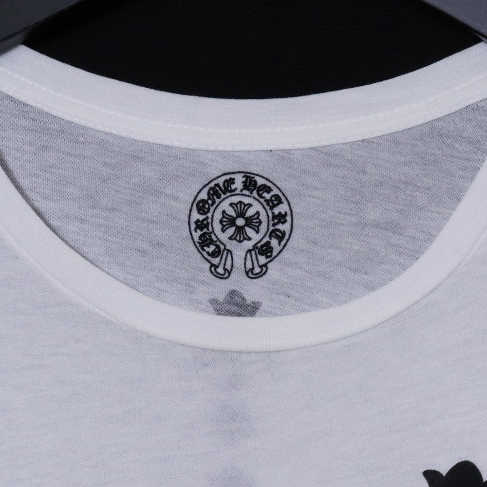 CHROME HEARTS Old Cemetery Cross Print T-Shirt White Size S