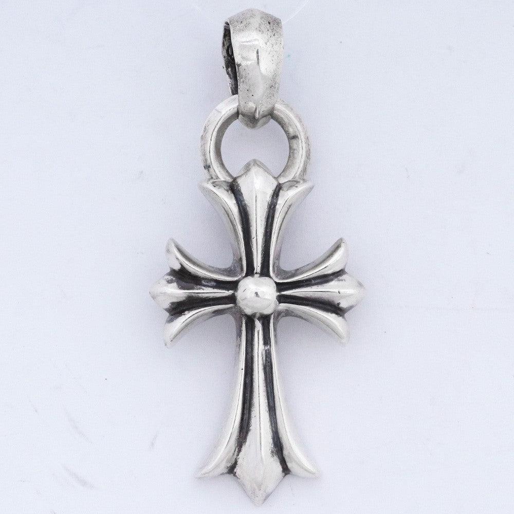CHROME HEARTS CH Cross Small W Bale Pendant Silver Size F