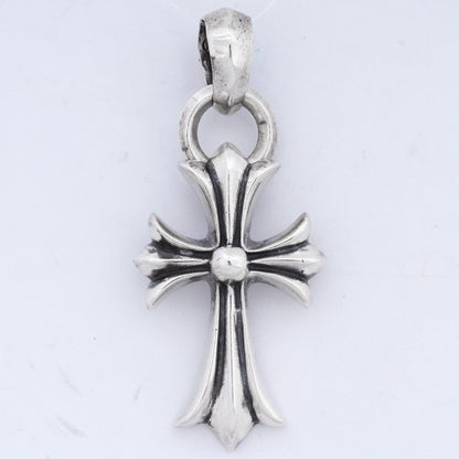 CHROME HEARTS CH Cross Small W Bale Pendant Silver Size F