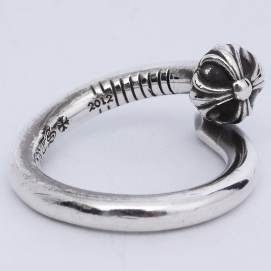 Chrome Hearts Silver Nail Cross Ball Ring Size US 7