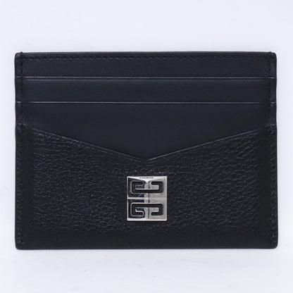 GIVENCHY 4G Plaque Grained Leather Card Holder Black Card Case Size F