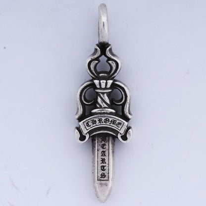 CHROME HEARTS Double Dagger Pendant Silver Size F
