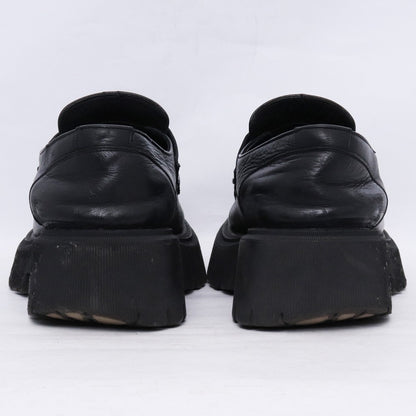 BALENCIAGA TRACTOR LOAFER Damaged Leather Loafers Black