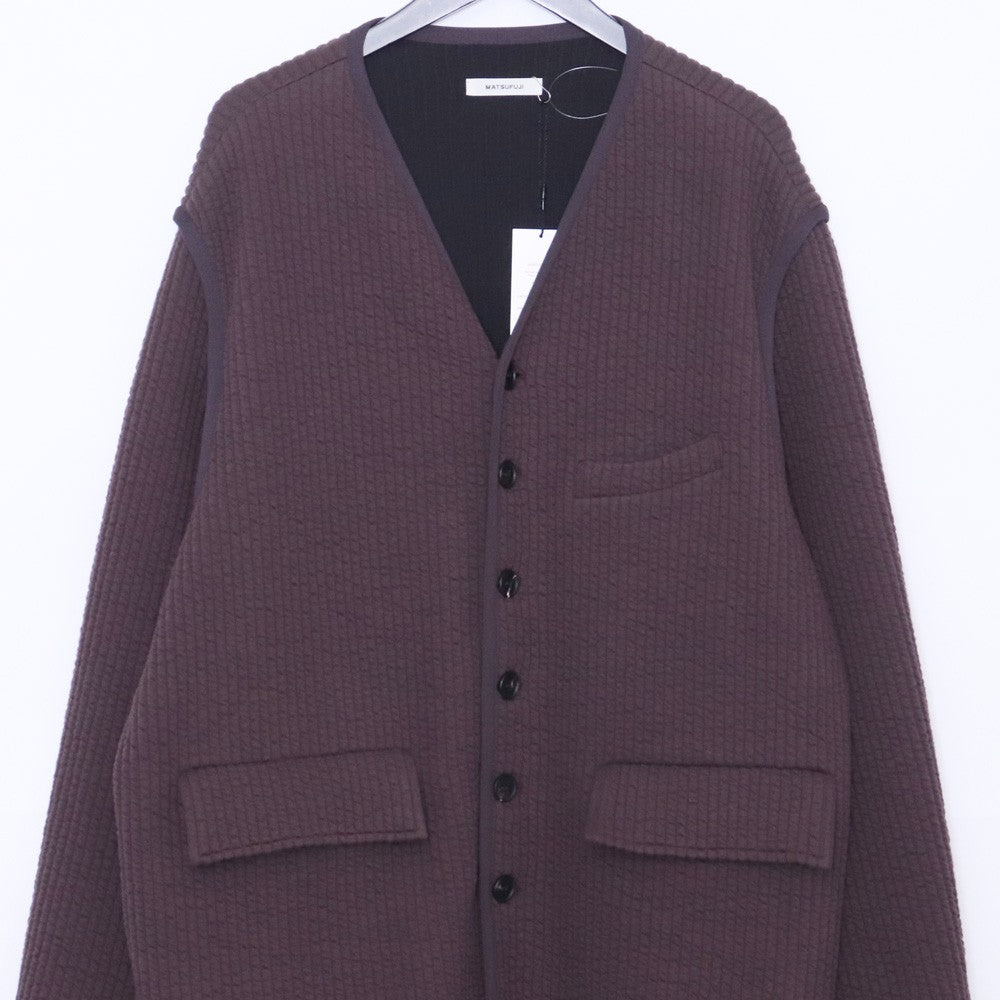 MATSUFUJI 25AW Stripe Jacquard Over Jacket Brown Size 2