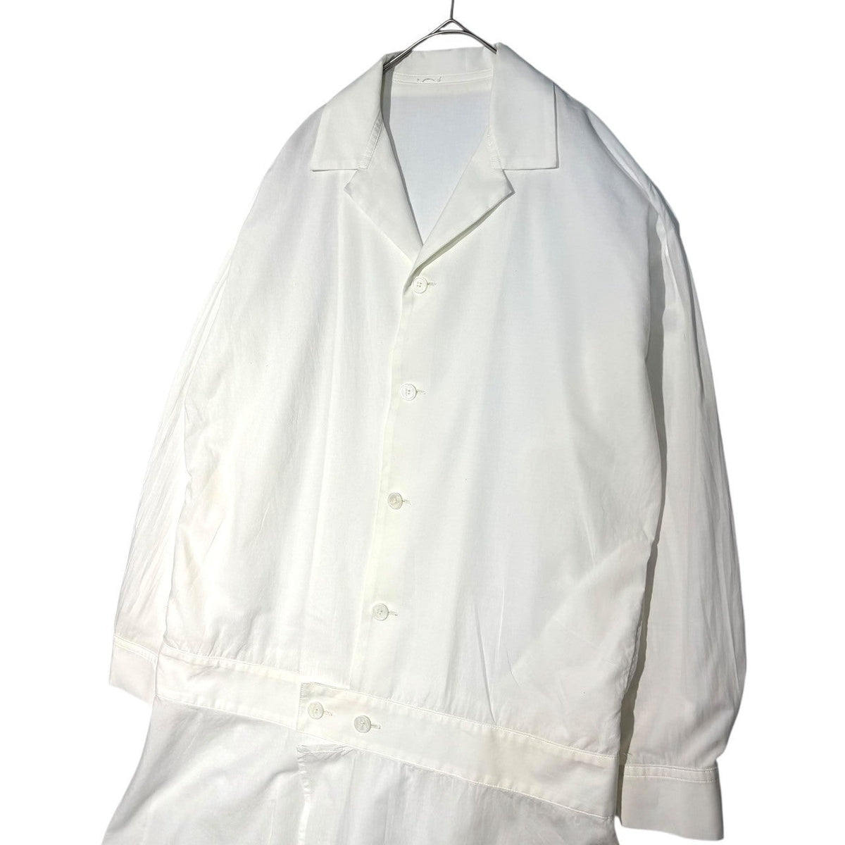 Y's Oversized Open Collar Shirt Dress White Size 1